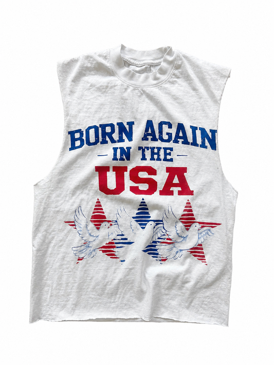 Born Again In The USA Tank - White