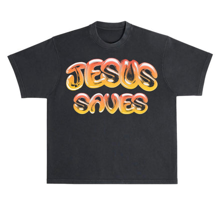 "Jesus Saves" Ombre Black