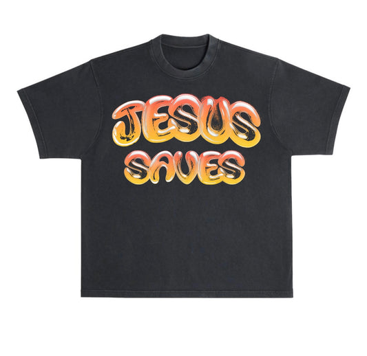 "Jesus Saves" Ombre Black